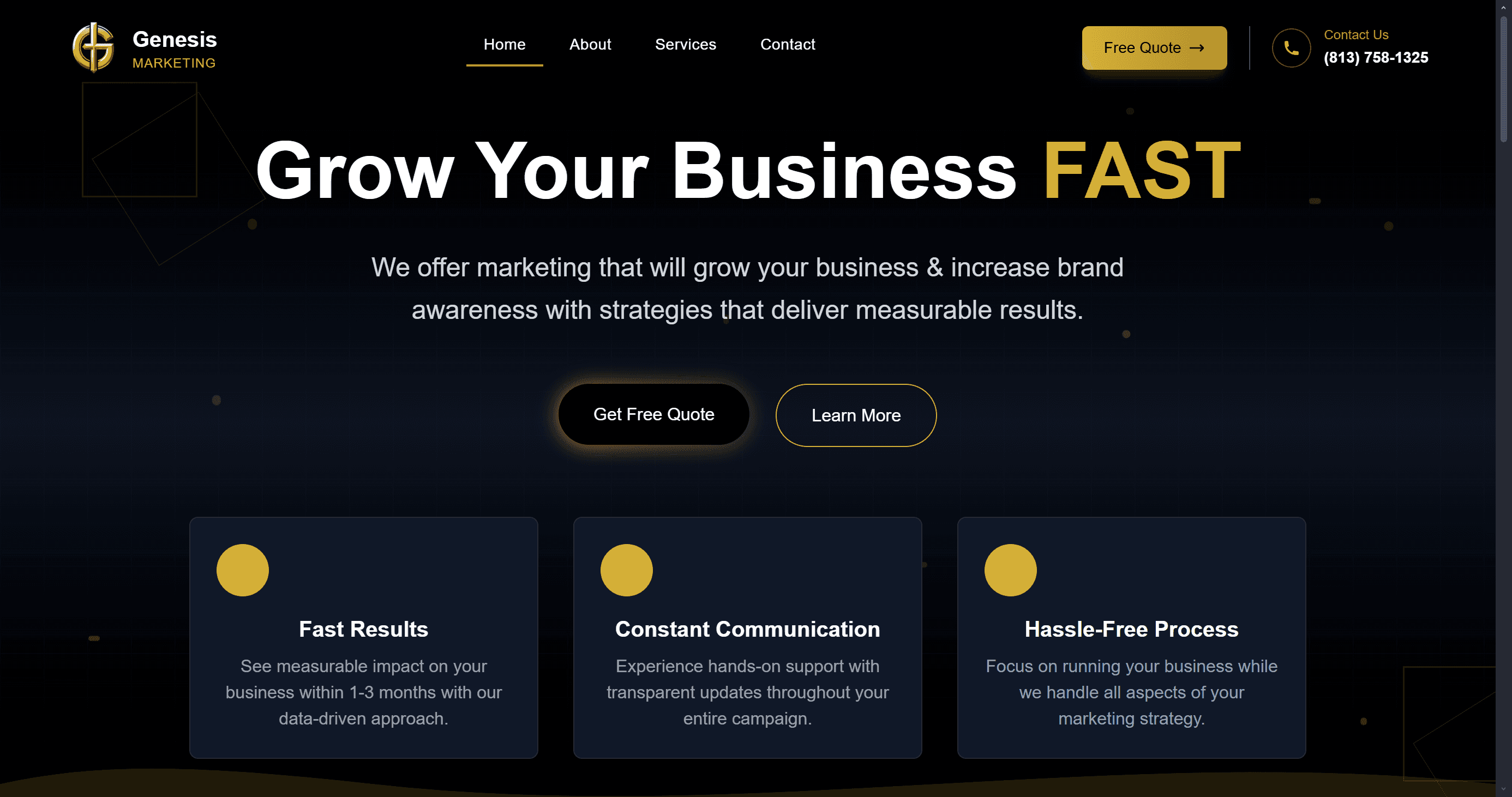Genesis Marketing Website Screenshot