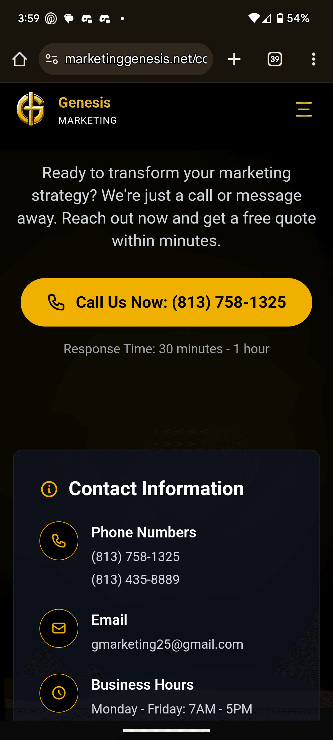 Genesis Marketing Mobile Screenshot